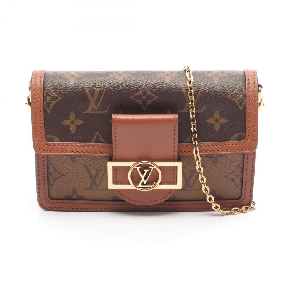 Louis Vuitton Portefeuille Dauphine Shoulder Bag Reverse Brown Beige